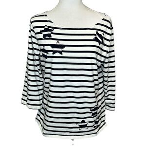 Nautica Stars Striped Knit Blouse